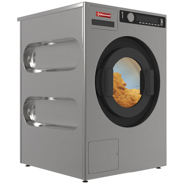 Diamond Waschmaschine 8 kg "Edelstahl-Titanium", mit Ablaufpumpe