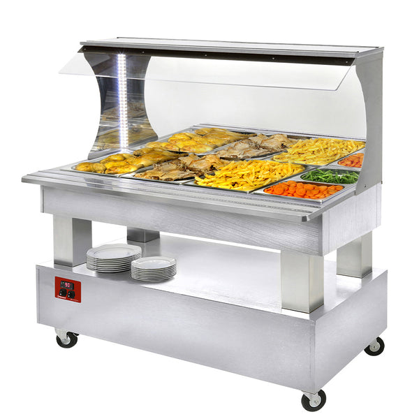 Diamond Bain Marie, warmes Wand-Buffet, 4x1/1-150 (weißes Holz)