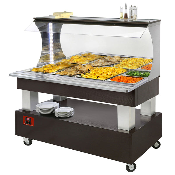 Diamond Bain Marie, warmes Wand-Buffet, 4x1/1-150 (Wenge Holz)