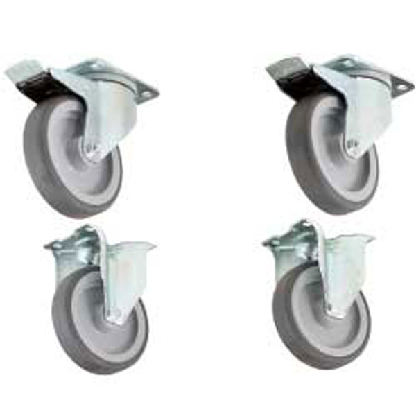 Diamond Kit 4 Räder, 2x Feststellbremsen für Unterbau & Schrank