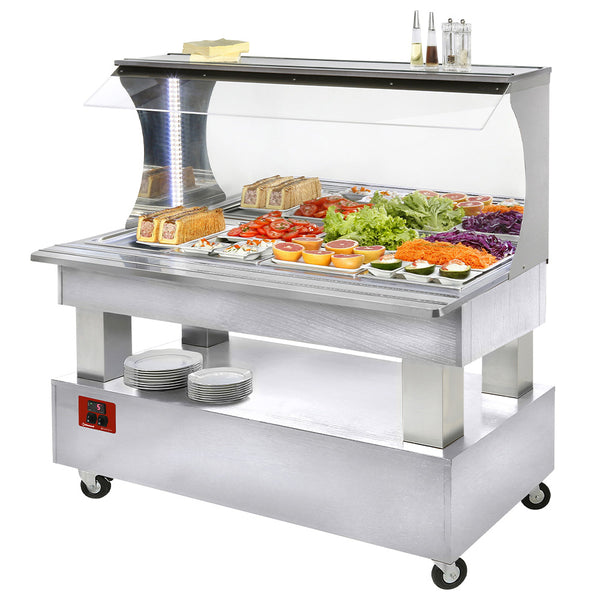 Diamond Wand Salatbar, gekühlt 4x1/1-150 weißes Holz