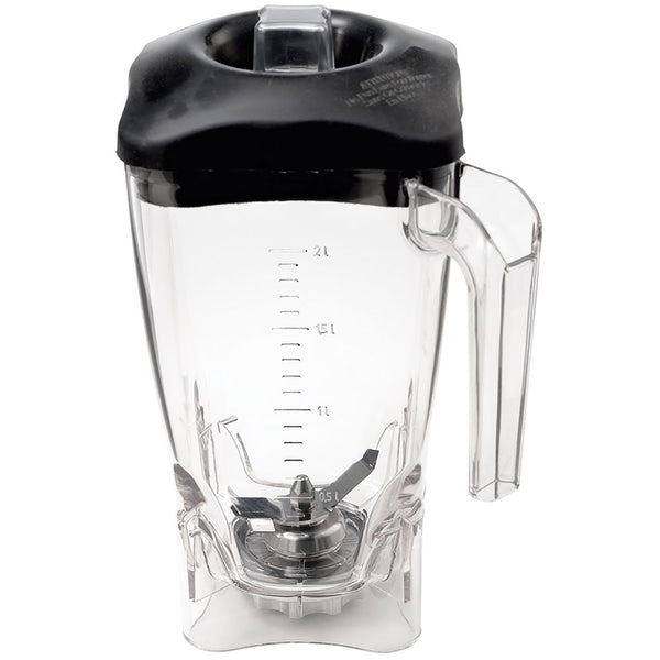 Diamond Lexan Becher quadratisch 2 Liter  mit Deckel und Messe (2 Klingen)