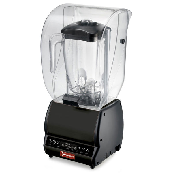 Diamond Professioneller Mixer mit Schallschutzhaube, quadratisches Glas 2 Liter,  Geschwindigkeitsregler, programmierbar