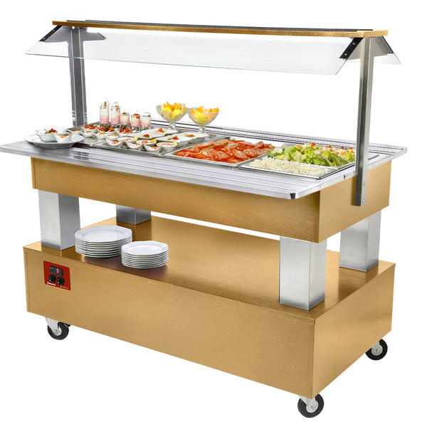 Diamond Buffet - gekühlte Salatbar, 4x GN 1/1-150 (Helle Eiche Holz)