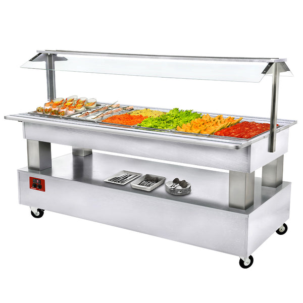 Diamond Buffet- gekühlte Salatbar, 6x GN1/1-150 (weißes Holz)