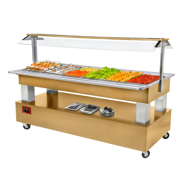 Diamond Buffet - gekühlte Salatbar, 6x GN 1/1-150 (Helle Eiche Holz)