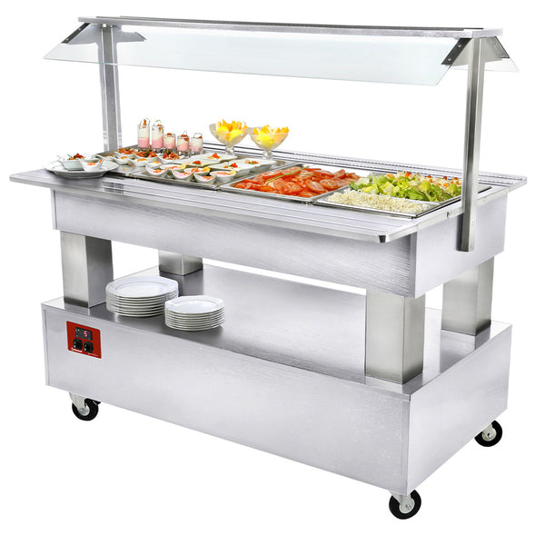 Diamond Buffet- gekühlte Salatbar, 4x GN1/1-150 (weißes Holz)