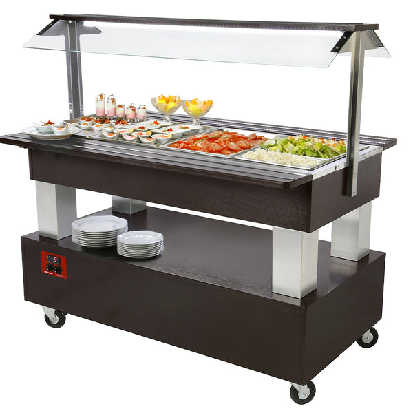Diamond Buffet-gekühlte Salatbar 4x1/1-150, Wenge Holz