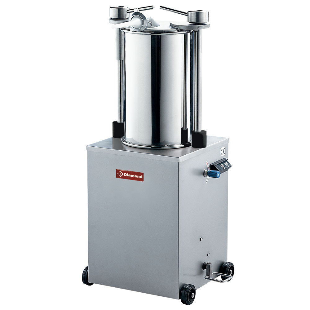 Diamond Edelstahl Vertikal hydraulische Wurstfüller, 35 Liter mit Rädern