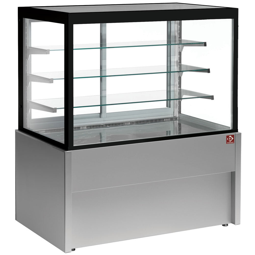 Diamond Panorama-Verkaufstheke, heizend, 4 Stufen, ohne Reservefach  - GRAU