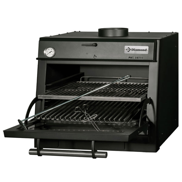 Diamond Holzkohleofen-BBQ, GN 1/1 (60 Kg/h)/Schwarz