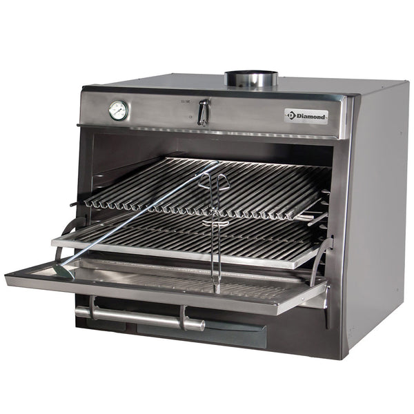Diamond Holzkohleofen-BBQ, GN 1/1 + GN2/4 (75 Kg/h)/Edelstahl