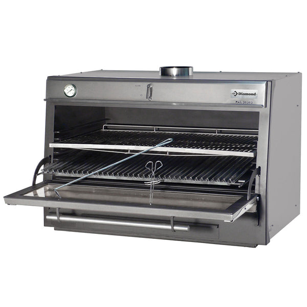 Diamond Holzkohleofen-BBQ, GN 2/1 + GN1/1 (150 Kg/h)/Edelstahl