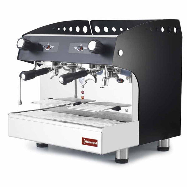 Diamond Espressomaschine 2-gruppig, halbautomatisch - SCHWARZ
