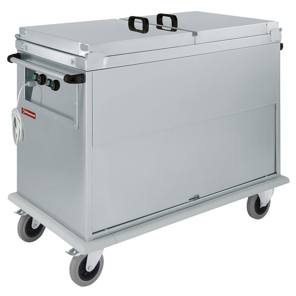 Diamond Bain-Marie Wagen 2x GN 1/1, 2 T°, Deckel, Schrank mit Kipptür