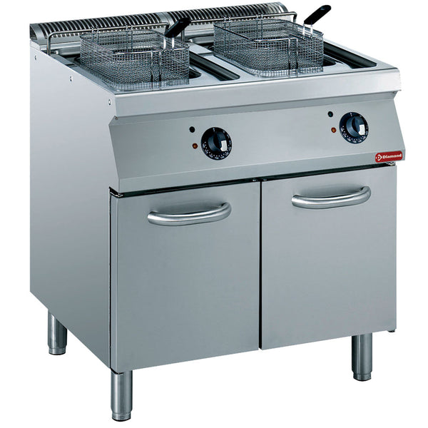 Diamond Elek. Friteuse, "Y" Becken, 2x 15L, externe Heizelemente auf Unterbau