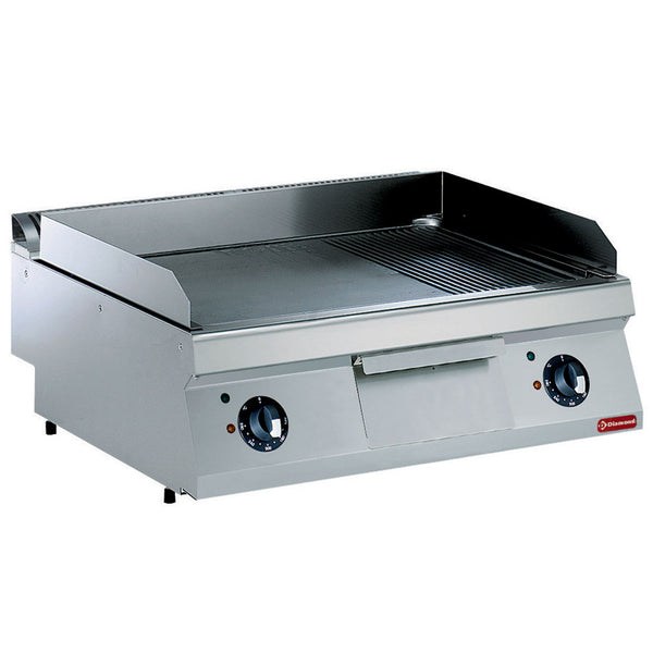 Diamond Elektro Grillplatte, 2/3 glatt - 1/3 gerillt -TOP-