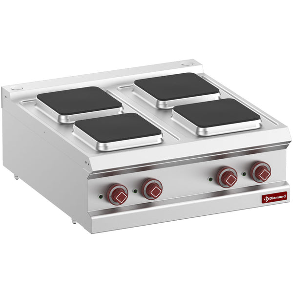 Diamond Elektro Plattenherd mit 4 eckigen Platten - Top-