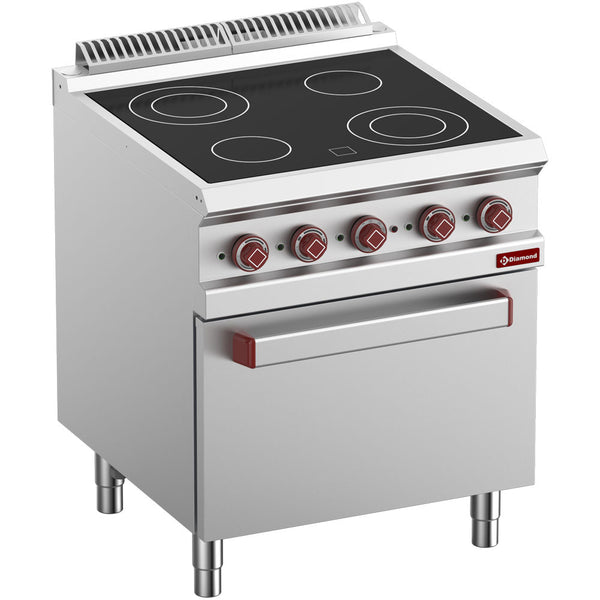 Diamond Elektroherd 4 Cerankochflächen auf Backofen GN 2/1 und Elek. Grill