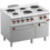Diamond Elektro Plattenherd mit 6 runde Platten mit Elektrobackofen GN 2/1 und Elektrogrill, neutral Unterbau GN 1/1