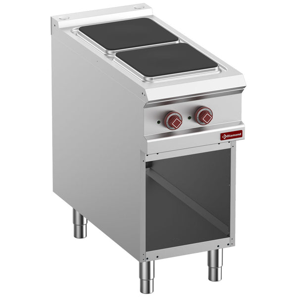 Diamond Elektro Plattenherd mit 2 rechteckigen Elektro-Platten, offener Unterbau