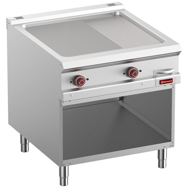 Diamond Elektro-Grillplatte 2/3 glatt & 1/3 gerillt, Mod 1/1, offener Unterbau