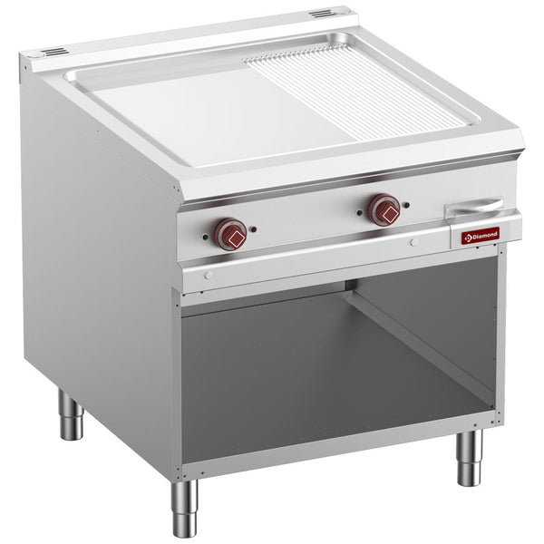 Diamond Elektro-Grillplatte 2/3 glatt & 1/3 gerillt, Modul 1/1, offener Unterbau