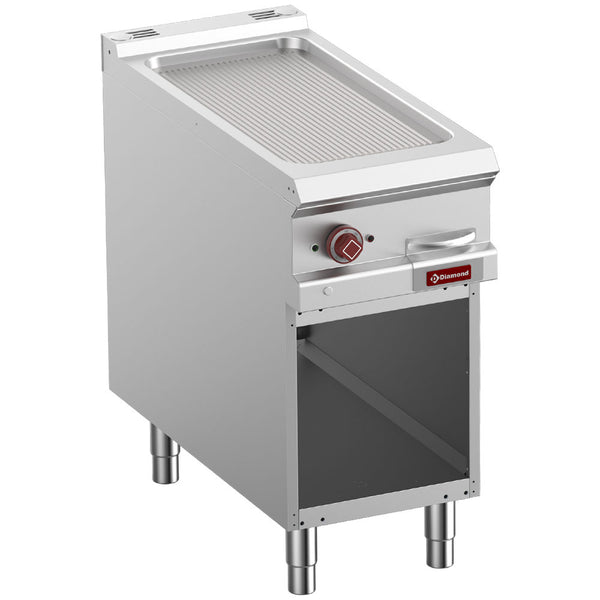 Diamond Elektro-Grillplatte, gerillt,  Modul 1/2, offener Unterbau.