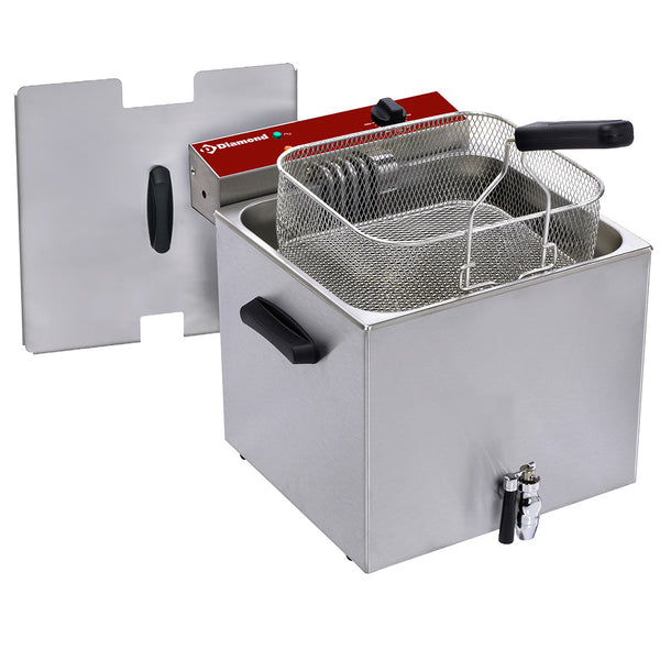 Diamond Elektro Tischfriteuse 12 Liter + Ablasshahn