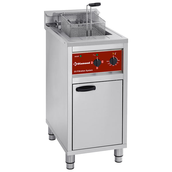 Diamond Elektrische Fritteuse mit Filtersystem, 1 Behälter 16 Liter, auf Möbel