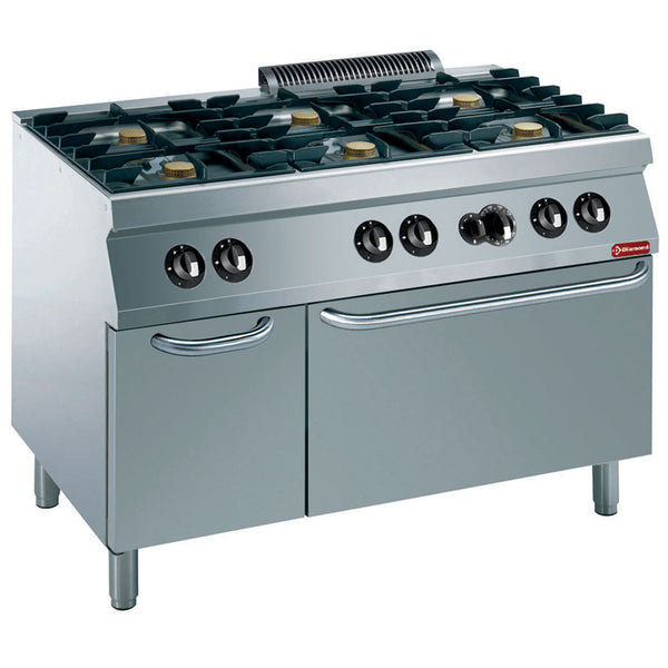 Diamond Gasherd 6 Brenner, Gasbackofen GN2/1, neutraler Unterbau