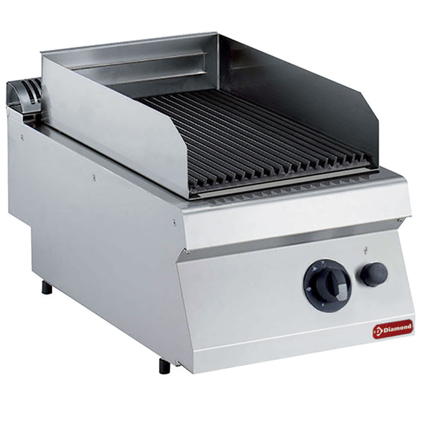 Diamond Gas Lavasteingrill, Grillfläche aus Gusseisen 1/2 Mod -TOP-