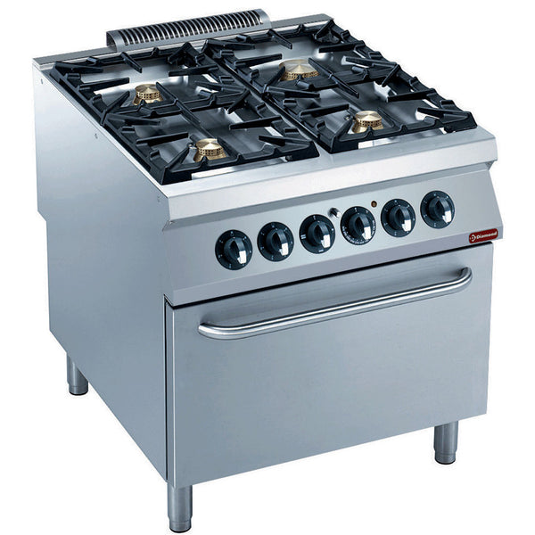 Diamond Gasherd 4 Brenner auf Elektro Backofen GN 2/1-