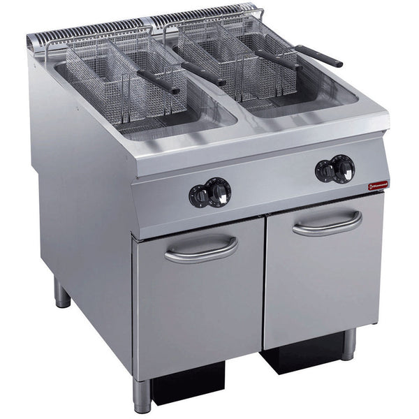 Diamond Gas Friteuse 2 Becken "Y" 23 L, externe Brenner, auf Unterschrank