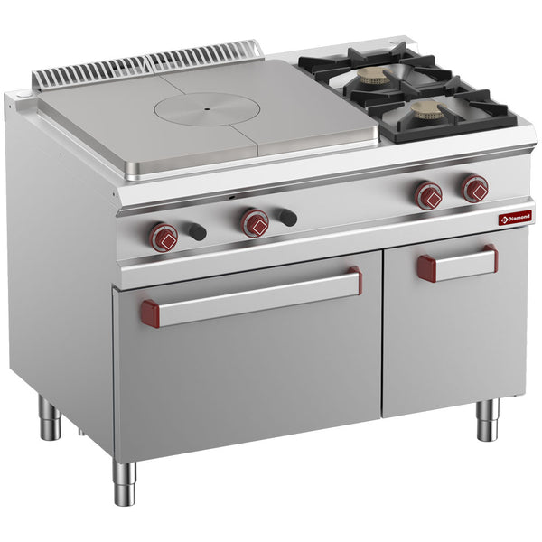 Diamond Gas Glühplatte, 2 Brenner, Gasbackofen GN 2/1, Unterbau GN1/1