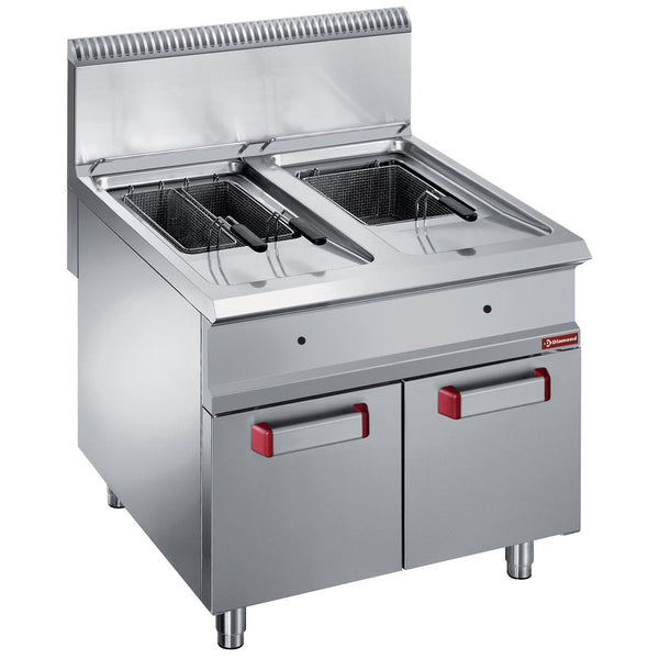 Diamond Gasfritteuse 2 Becken 18 Lit., auf Unterschrank