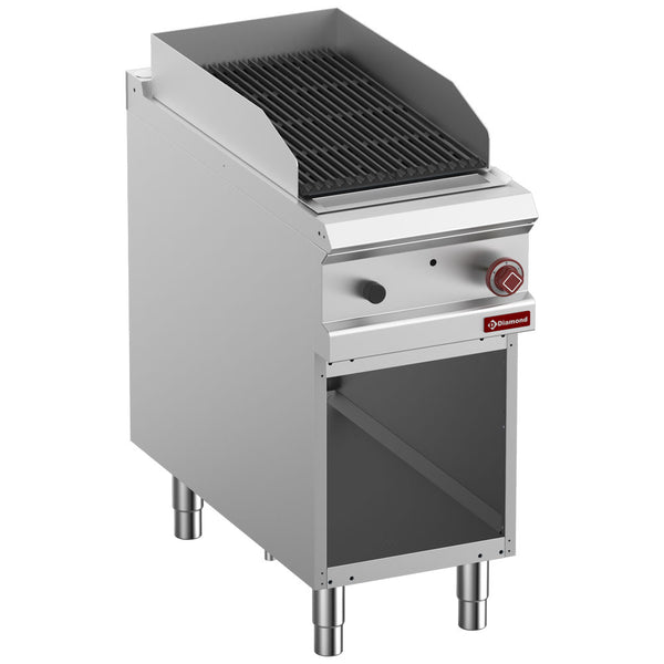 Diamond Lavasteingrill, Modul 1/2, Rost "2 Seiten" aus Gusseisen, offener Unterbau
