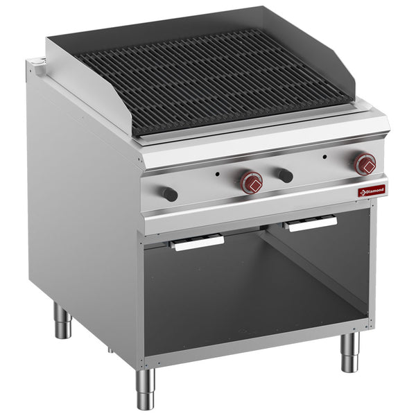 Diamond Lavasteingrill, Modul 1/1, Rost "2 faces" aus Gusseisen, offener Unterbau
