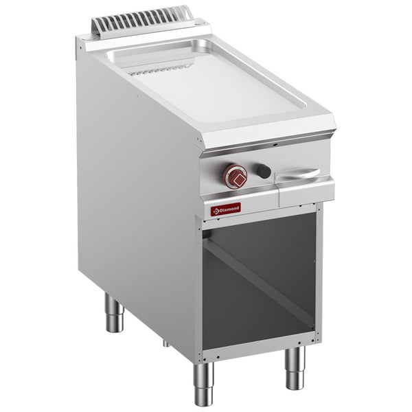 Diamond Gas-Grillplatte, glatt, verchromt, Modul 1/2, offener Unterbau