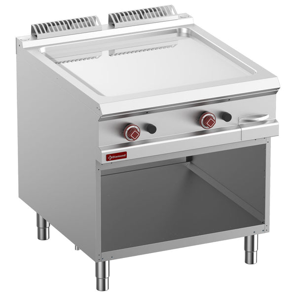 Diamond Gas-Grillplatte, glatt, verchromt,  Gasmodul 1/2, offener Unterbau