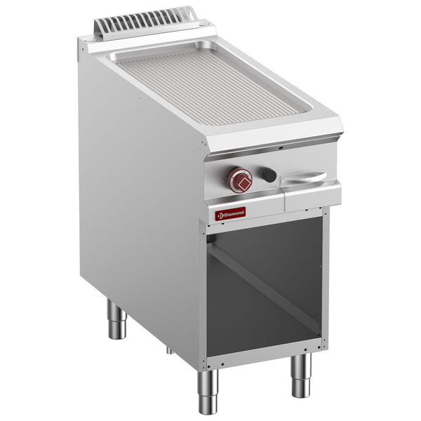 Diamond Gas-Grillplatte, gerillt,  Gasmodul 1/2, offener Unterbau