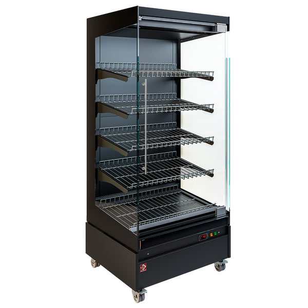 Diamond Beheizte Vitrine, Selbstbedienung, mit Glastür, auf Rädern - FULL BLACK