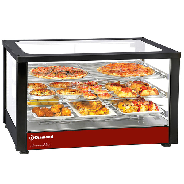 Diamond Wärmevitrine, Ventiliert, 3 Ebenen, Panoramisch (Schwarz)