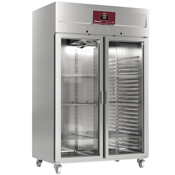 Diamond Umluftkühlschrank 1400 Liter 2 Glastüren GN 2/1, Auf Rädern