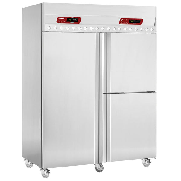 Diamond Kühl und Fischschrank 700+350 & 350 Lit. 3 Türen GN 2/1 & 1/1, Auf Rädern