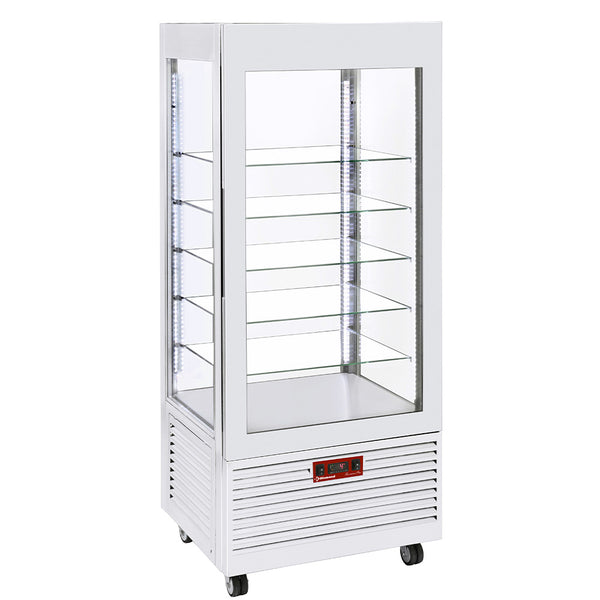 Diamond Vitrine 4 Seiten T° negativ, 5 Regale aus Glas, belüftet, 480 Lit., WEIß