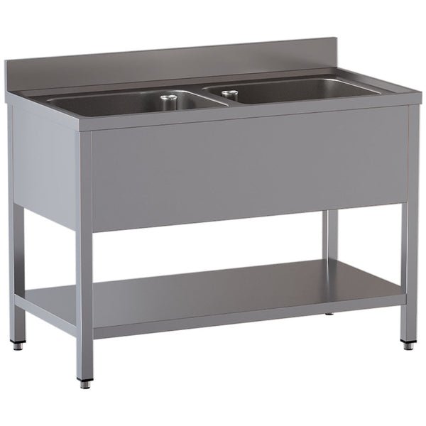Diamond Spültisch mit 2 Becken und Unterboden