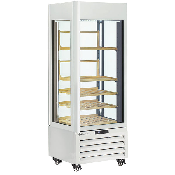 Diamond Vollverglaste Vitrine" 440 l, 1 Ebene + 4 Regale, belüftet - WINE - WEISS
