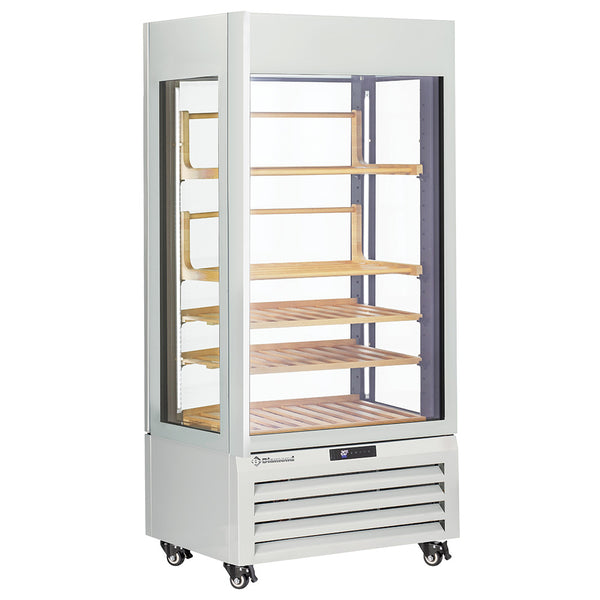 Diamond Vollverglaste Vitrine" 600 l, 1 Ebene + 4 Regale, belüftet - WINE - WEISS
