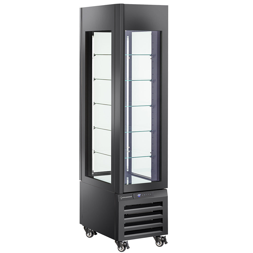 Diamond Volle Vitrine 260 Lt., 5 Glasstufen, belüftet - PASTRY - SCHWARZ